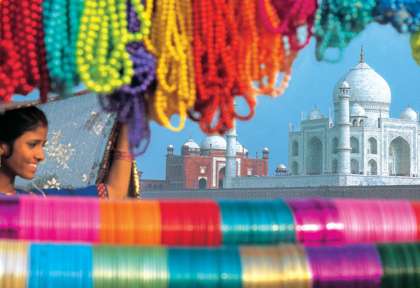 Taj Mahal et couleurs de l'Inde