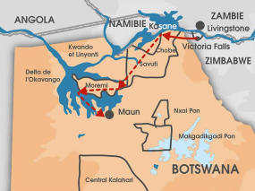 Botswana - Carte safari Découverte du Botswana version charme 