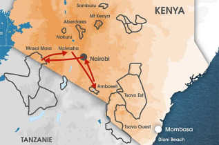 Kenya - Carte safari Kenya classique Karibuni