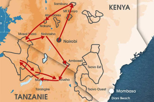 Kenya - carte safari Kanga Duma
