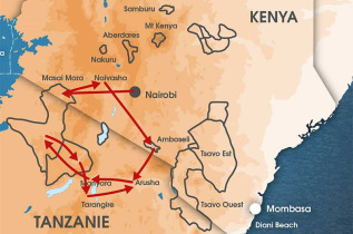 Carte  - Safari  combiné Kenya et Tanzanie en privatif