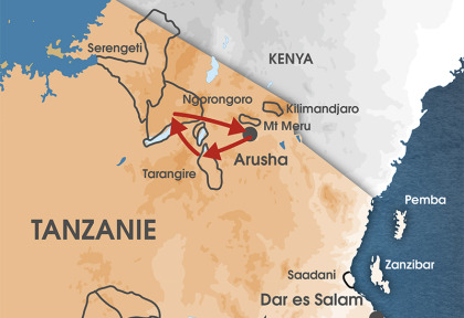 Tanzanie - carte Touche Tanzanienne