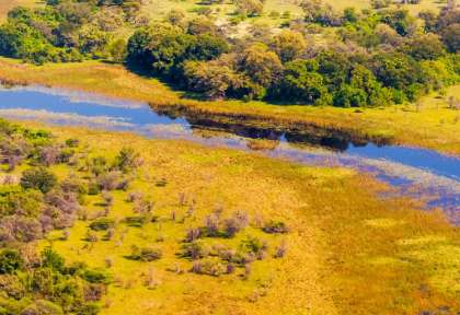 Delta de l'Okavango vu du ciel © Shutterstock - Mark52