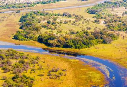 Le Delta de l'Okavango vu du Ciel