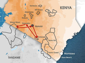 Kenya - Carte safari l'Essentiel du Kenya