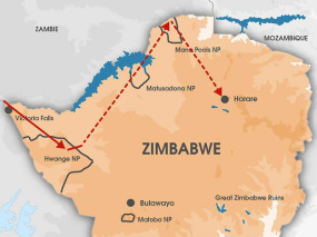 Carte safari Best of Zimbabwe en version charme