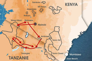 Kenya - carte safari Karibuni Duma