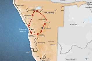Namibie - Carte Circuit Namibie en famille