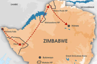 Carte safari Best of Zimbabwe en version luxe