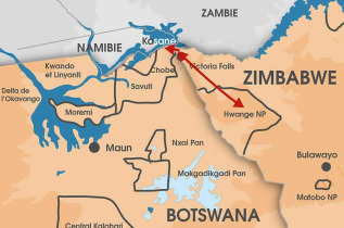Zimbabwe - Carte safari De Hwange à Chobe en version confort