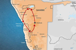 Namibie - Les incontournables de la Namibie - Carte