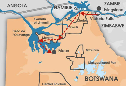 Botswana - Carte safari DÈcouverte du Botswana version charme