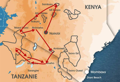 Kenya - carte safari Kanga Duma