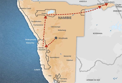 Namibie - Circuit Privatif  Du désert à la bande de Caprivi en avion