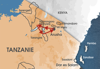 Carte Tanzanie Express