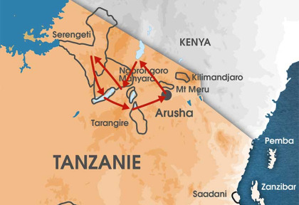 Tanzanie - carte safari entre rencontres et culture